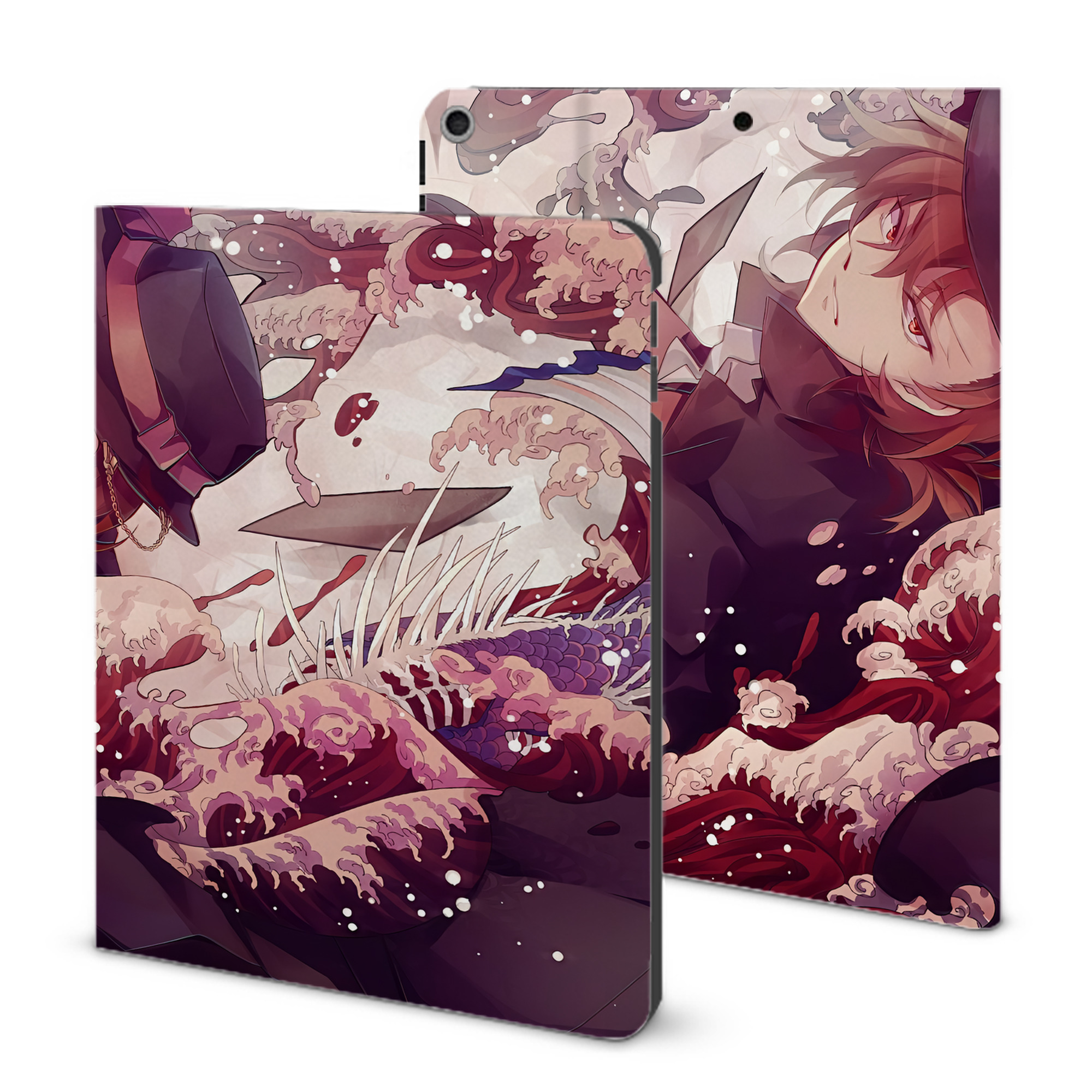 （画像用） 文豪ストレイドッグス Bungo Stray Dogs IPad ケース ブック型 PUレザー TPU 耐衝撃 軽量 薄型 ペン収納なし 全面保護 IPad 各モデル対応